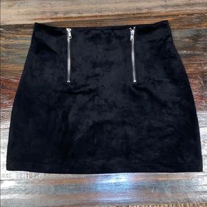 Black suede skirt